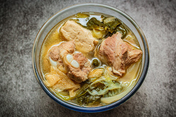 Chinese vegetable stew, mixture of vegetables and pork.