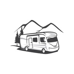 RV Camp Logo, Caravan Logo, Camp Logo - obrazy, fototapety, plakaty