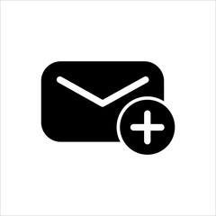 Obraz premium Mail and plus icon with trendy flat line style icon for web, logo, app, UI design. isolated on white background. vector illustration eps 10