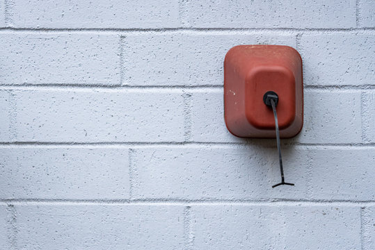 Winterization, Foam And Plastic Faucet Cover To Prevent Pipes Freezing, On A Painted Brick Wall