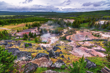 Obraz premium Paint Pots. Thermal Activity in Yellowstone National Park