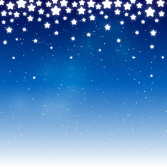 Shiny stars on blue - vector background for Christmas and New Year holiday design