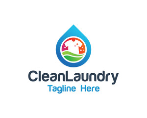 Fototapeta na wymiar Laundry Logo Template Design Vector illustration