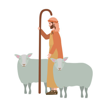 saint joseph with sheeps manger characters