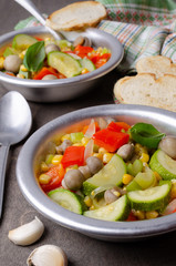 Stewed vegetables in a dish