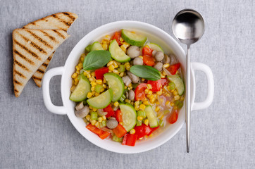 Stewed vegetables in a dish