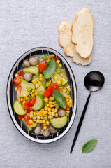 Stewed vegetables in a dish