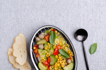 Stewed vegetables in a dish