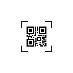 Scanning black round simple qarcode on phone screen icon, for interface concept elements, app ui ux web button logo.vector design