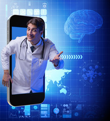 Telemedicine concept with doctor and smartphone