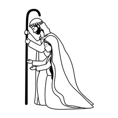 saint joseph and mary virgin manger characters