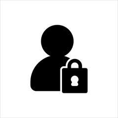 User with padlock icon. symbol of business people with trendy flat style icon for web site design, logo, app, UI isolated on white background. vector illustration eps 10