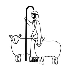 saint joseph with sheeps manger characters