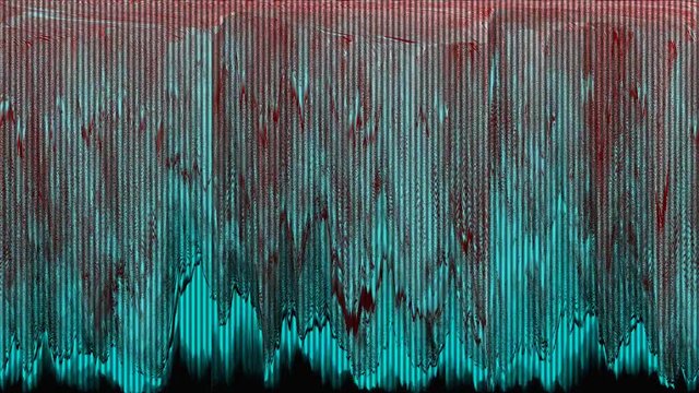 Glitch red blue turquoise visible pixel screen surface, error, WITH SOUND, loop