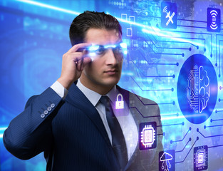 Artificial intelligence concept with businessman