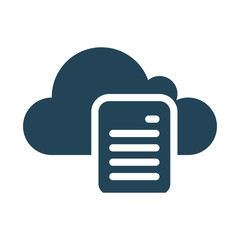 Cloud server icon. loud Computing Icon. Simple glyph style. Perfect symmetrical.