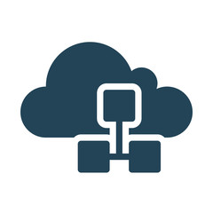 Cloud network service. Cloud Computing Icon. Simple glyph style. Perfect symmetrical.