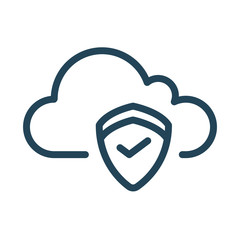 Cloud security icon. Secure cloud icon. Cloud Computing Icon. Simple glyph style. Perfect symmetrical.