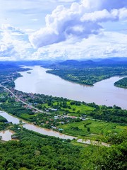 Naklejka na ściany i meble aerial view of the mekong river