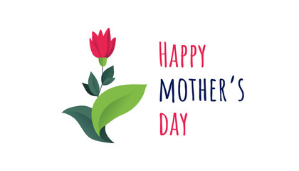 Happy Mother's Day card. Flowers in a pot. Vector illustration with flowers.