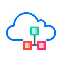 Cloud network service. Cloud Computing Icon. Simple glyph style. Perfect symmetrical.