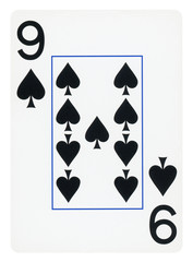 Nine of Spades playing card - isolated on white (clipping path included)