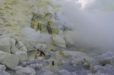 At The Bottom of Ijen Crater