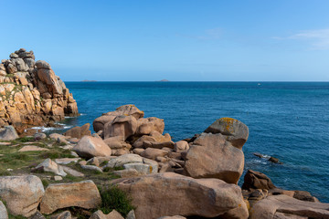 Hiking on bretagne cotes d'armor coast