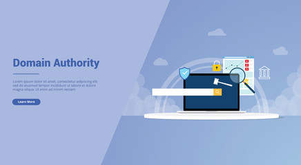domain authority for website template or landing homepage banner - vector