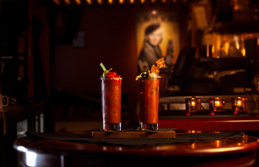 Bloody Mary Cocktail at the bar