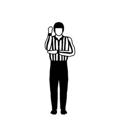 Ice Hockey Official or Referee Hand Signal Drawing Black and White