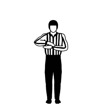Ice Hockey Official or Referee Hand Signal Drawing Black and White