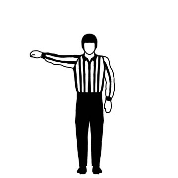 Ice Hockey Official or Referee Hand Signal Drawing Black and White