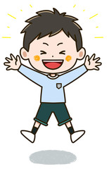 プレゼントを持ってジャンプする女の子 ポーズ イラスト Wall Mural 三原よう プレゼントを持ってジャンプする女の子 ポーズ イラスト Wall Mural 三原よう