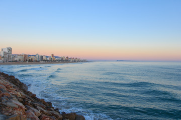 Gandia ,  Strand ,   Sonnenuntergang , Spanien