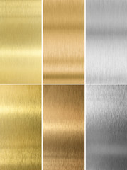 Silver, bronze and gold metal textures set