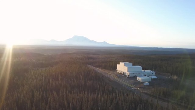 High Frequency Active Auroral Research Program government building standing in the remote wilds of Alaska