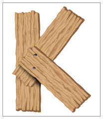 Isolated vector wooden letter on a white background.
