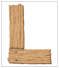 Isolated vector wooden letter on a white background.