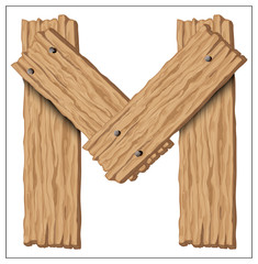 Isolated vector wooden letter on a white background.