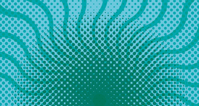 green color sunburst pop art background