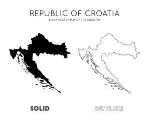 Croatia map. Blank vector map of the Country. Borders of Croatia for your infographic. Vector illustration.
