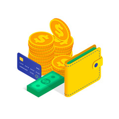 Money concept isometric isolated