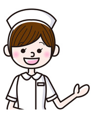 案内する看護師