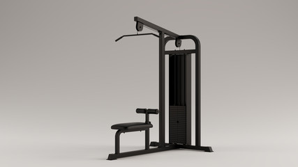 Black Lats Pull Down Weight Machine