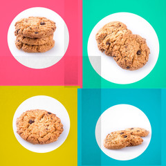 Cookies or Chocolate chips cookies with concept design.