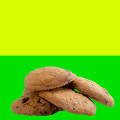 Cookies or Chocolate chips cookies with concept design.