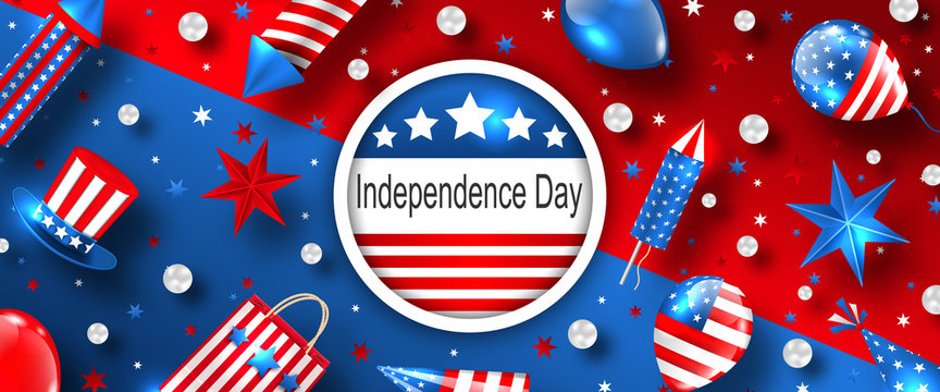 American Background for USA Independence Day Celebration. 4 th of July Advertise