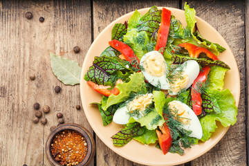 Vegetable salad with egg