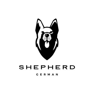 german shepherd head dog logo vector icon illustration
